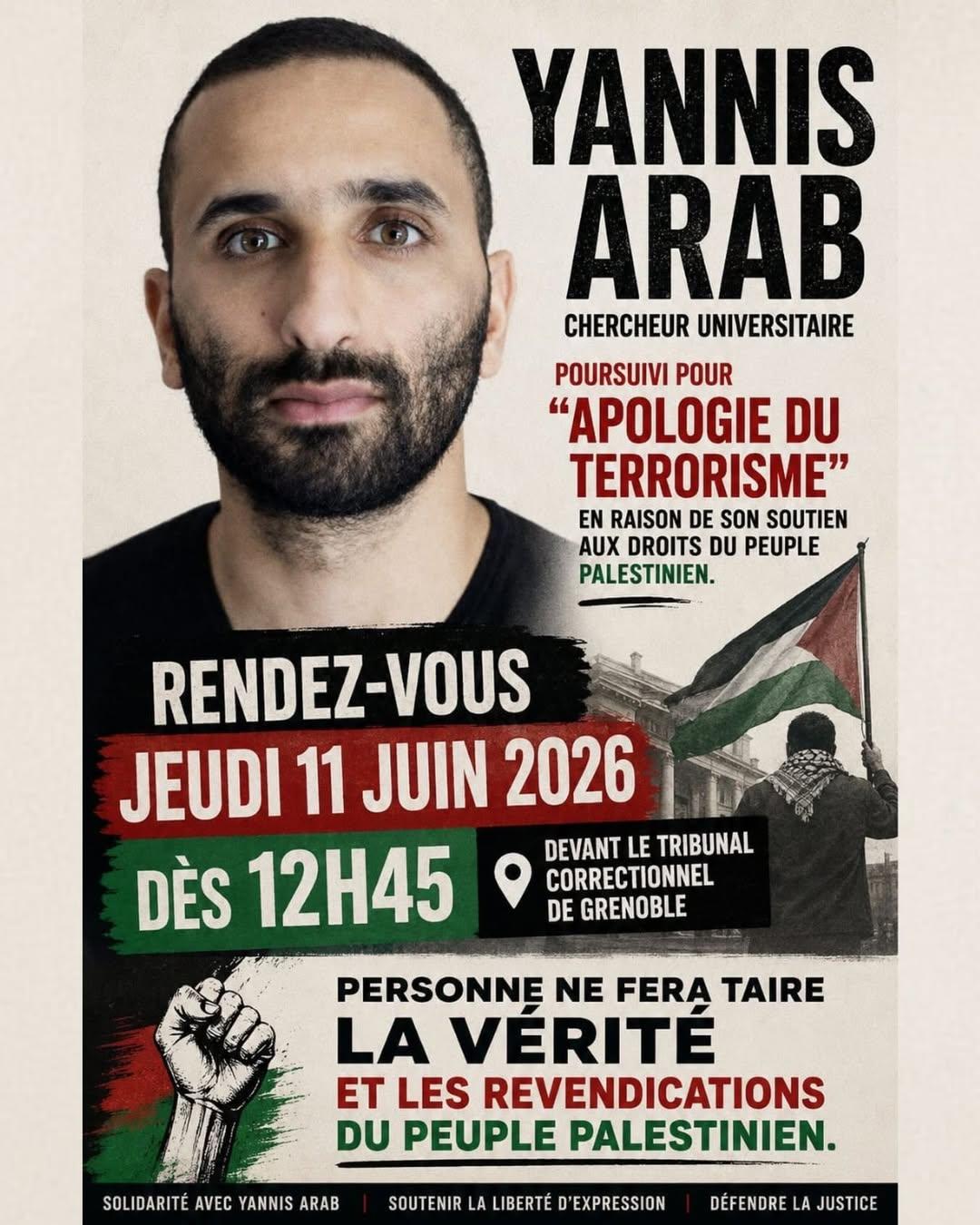 Soutien à Yannis Arab